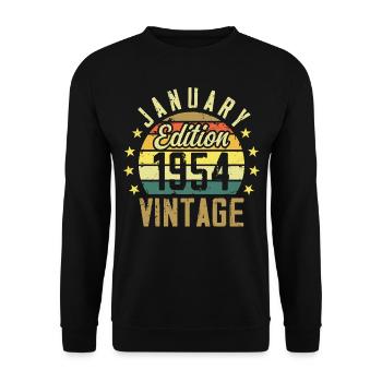 Legends were born in January 1954 - January 1954 - Unisex Sweatshirt - black - Front - Alina (178cm) & Michal (187cm)