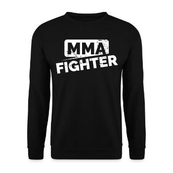 MMA Fighter Martial Artist Gym Training Logo icon - Unisex Sweatshirt - black - Front - Alina (178cm) & Michal (187cm)