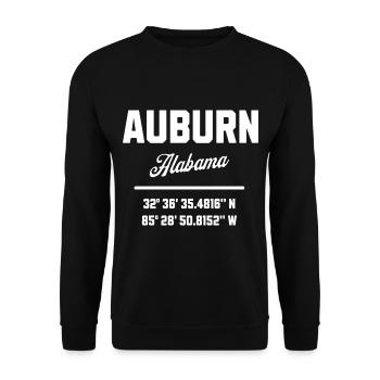 Koordinaten Von Auburn Alabama - Unisex Pullover - Schwarz - Vorne - Alina (178cm) & Michal (187cm)