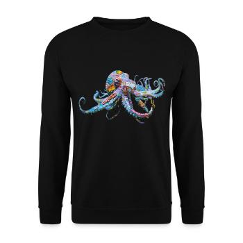 Octopus Graffiti Octopus print - Unisex Sweatshirt - black - Front - Alina (178cm) & Michal (187cm)