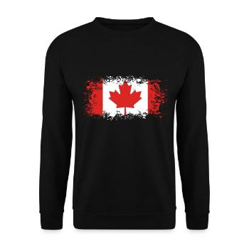 Kanada Canada Nordamerika Flagge Geschenkidee - Unisex Pullover - Schwarz - Vorne - Alina (178cm) & Michal (187cm)