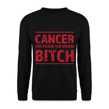 Cancer chose the wrong ones - Unisex Sweatshirt - black - Front - Alina (178cm) & Michal (187cm)