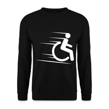 Rollstuhl Behinderung - Unisex Pullover - Schwarz - Vorne - Alina (178cm) & Michal (187cm)