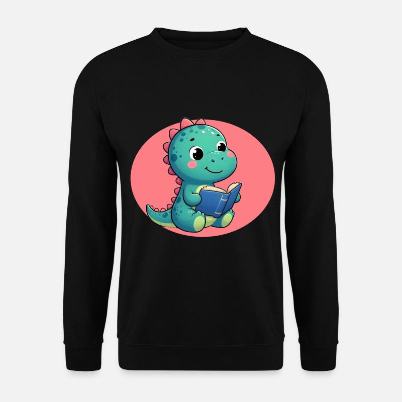 Dino liest Buch - Unisex Pullover - Schwarz