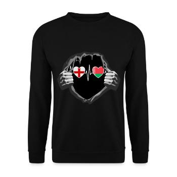 England und Belarus Belarusisch Fahne Flaggen - Unisex Pullover - Schwarz - Vorne - Alina (178cm) & Michal (187cm)