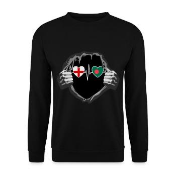 England und Bangladesch Bangladesh Fahne Flaggen - Unisex Pullover - Schwarz - Vorne - Alina (178cm) & Michal (187cm)