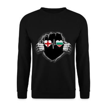 England und Bulgarien Bulgarisch Bulgaria Fahne - Unisex Pullover - Schwarz - Vorne - Alina (178cm) & Michal (187cm)