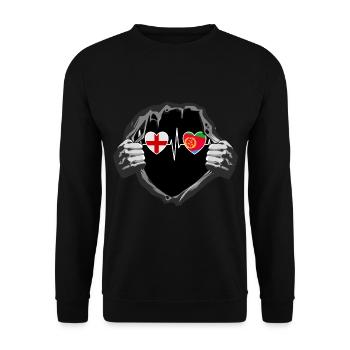England und Eritrea Eritreische Fahne Flaggen - Unisex Pullover - Schwarz - Vorne - Alina (178cm) & Michal (187cm)