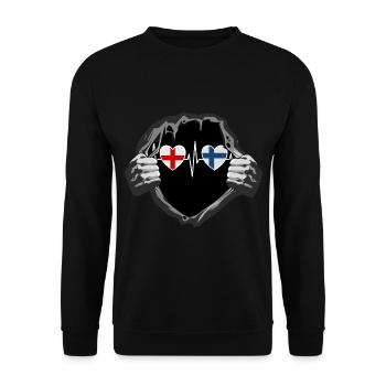 England und Finnland Finnisch Finland Flaggen - Unisex Pullover - Schwarz - Vorne - Alina (178cm) & Michal (187cm)