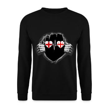 England und Georgien Georgische Fahne Flaggen - Unisex Pullover - Schwarz - Vorne - Alina (178cm) & Michal (187cm)