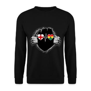 England und Ghana Ghanaisch Fahne Flaggen - Unisex Pullover - Schwarz - Vorne - Alina (178cm) & Michal (187cm)