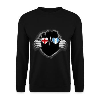 England und Guatemala Guatemaltekische Flaggen - Unisex Pullover - Schwarz - Vorne - Alina (178cm) & Michal (187cm)