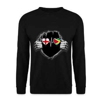 England und Guyana Guyanische Fahne Flaggen - Unisex Pullover - Schwarz - Vorne - Alina (178cm) & Michal (187cm)