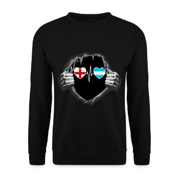 England und Honduras Honduranische Fahne Flaggen - Unisex Pullover - Schwarz - Vorne - Alina (178cm) & Michal (187cm)