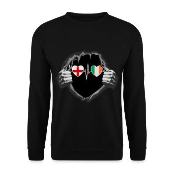 England und Irland Irische Ire Fahne Flaggen - Unisex Pullover - Schwarz - Vorne - Alina (178cm) & Michal (187cm)