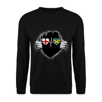 England und Jamaika Jamaikanische Fahne Flaggen - Unisex Pullover - Schwarz - Vorne - Alina (178cm) & Michal (187cm)