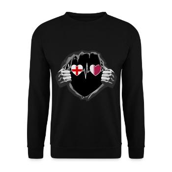 England und Katar Katarer Fahne Flaggen - Unisex Pullover - Schwarz - Vorne - Alina (178cm) & Michal (187cm)