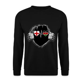 England und Kenia Kenianische Fahne Flaggen - Unisex Pullover - Schwarz - Vorne - Alina (178cm) & Michal (187cm)