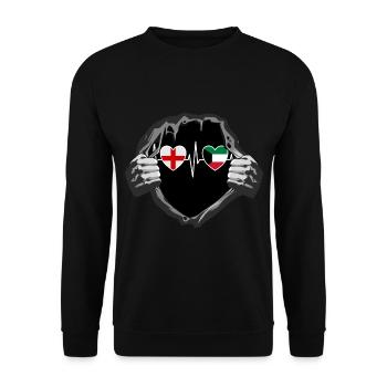 England und Kuwait Kuwaitische Fahne Flaggen - Unisex Pullover - Schwarz - Vorne - Alina (178cm) & Michal (187cm)