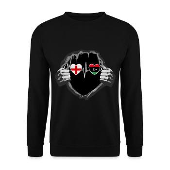 England und Libyen Libysche Fahne Flaggen - Unisex Pullover - Schwarz - Vorne - Alina (178cm) & Michal (187cm)