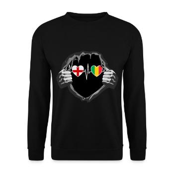 England und Mali Malische Fahne Flaggen - Unisex Pullover - Schwarz - Vorne - Alina (178cm) & Michal (187cm)