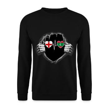 England und Malediven Maledivische Fahne Flaggen - Unisex Pullover - Schwarz - Vorne - Alina (178cm) & Michal (187cm)