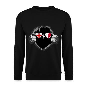 England und Malta maltesische Fahne Flaggen - Unisex Pullover - Schwarz - Vorne - Alina (178cm) & Michal (187cm)