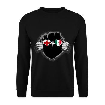 England und Mexiko Mexikanische Fahne Flaggen - Unisex Pullover - Schwarz - Vorne - Alina (178cm) & Michal (187cm)