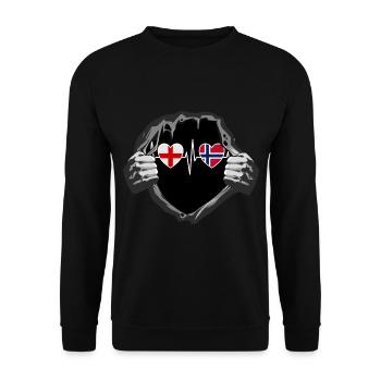 England und Norwegen Norwegische Fahne Flaggen - Unisex Pullover - Schwarz - Vorne - Alina (178cm) & Michal (187cm)