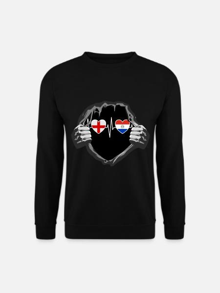 England und Paraguay Paraguayische Fahne Flaggen - Unisex Pullover - Schwarz