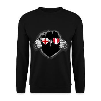 England und Peru Peruanische Fahne Flaggen - Unisex Pullover - Schwarz - Vorne - Alina (178cm) & Michal (187cm)