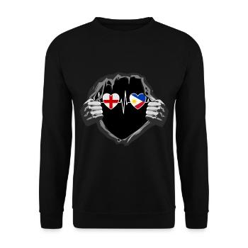 England und Philippinen Philippinische Flaggen - Unisex Pullover - Schwarz - Vorne - Alina (178cm) & Michal (187cm)