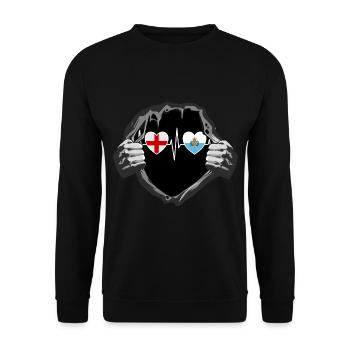 England und San Marino San-Marinesische Flaggen - Unisex Pullover - Schwarz - Vorne - Alina (178cm) & Michal (187cm)