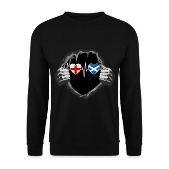 England und Schottland Schottische Fahne Flaggen - Unisex Pullover - Schwarz - Vorne - Alina (178cm) & Michal (187cm)