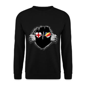 England und Seychellen Seychellische Fahne Flaggen - Unisex Pullover - Schwarz - Vorne - Alina (178cm) & Michal (187cm)