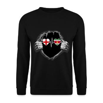 England und Suriname Surinamische Fahne Flaggen - Unisex Pullover - Schwarz - Vorne - Alina (178cm) & Michal (187cm)