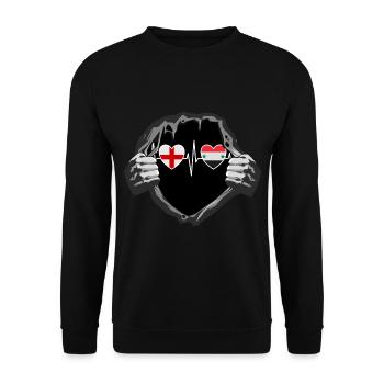 England und Syrien Syrische Fahne Flaggen - Unisex Pullover - Schwarz - Vorne - Alina (178cm) & Michal (187cm)