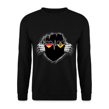 Deutschland und Baden-Württemberg Fahne Flaggen - Unisex Pullover - Schwarz - Vorne - Alina (178cm) & Michal (187cm)