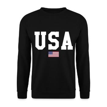 USA T-SHIRT, USA Shirt - Unisex Sweatshirt - black - Front - Alina (178cm) & Michal (187cm)