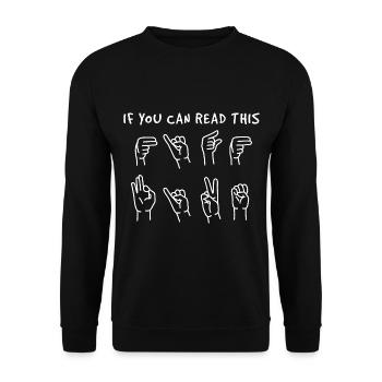 Deaf - Unisex Sweatshirt - black - Front - Alina (178cm) & Michal (187cm)