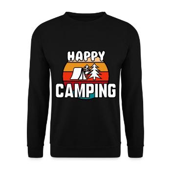 Happy camping - Sweat-shirt Unisexe - noir - Devant - Alina (178cm) & Michal (187cm)
