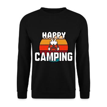 Viel Spaß beim Campen - Unisex Pullover - Schwarz - Vorne - Alina (178cm) & Michal (187cm)