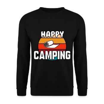Viel Spaß beim Campen - Unisex Pullover - Schwarz - Vorne - Alina (178cm) & Michal (187cm)