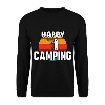 Happy camping - Sweat-shirt Unisexe - noir - Devant - Alina (178cm) & Michal (187cm)
