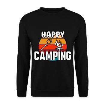 Viel Spaß beim Campen - Unisex Pullover - Schwarz - Vorne - Alina (178cm) & Michal (187cm)