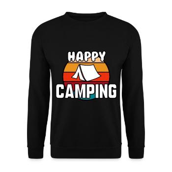 Viel Spaß beim Campen - Unisex Pullover - Schwarz - Vorne - Alina (178cm) & Michal (187cm)