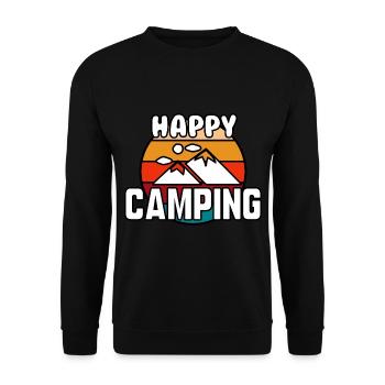 Viel Spaß beim Campen - Unisex Pullover - Schwarz - Vorne - Alina (178cm) & Michal (187cm)