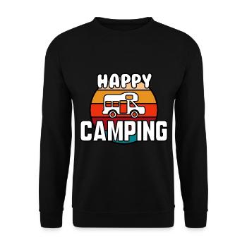Happy camping - Sweat-shirt Unisexe - noir - Devant - Alina (178cm) & Michal (187cm)