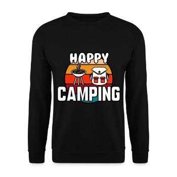 Viel Spaß beim Campen - Unisex Pullover - Schwarz - Vorne - Alina (178cm) & Michal (187cm)