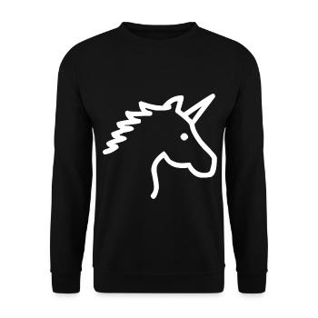 Einhorn - Unicorn - Unisex Pullover - Schwarz - Vorne - Alina (178cm) & Michal (187cm)